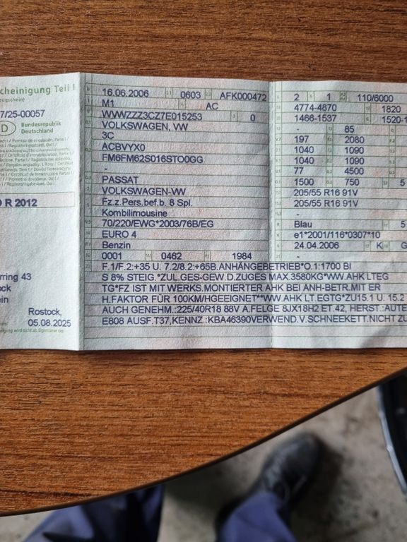 VW Passat 209.431 km 5.000 € Rostock 18055