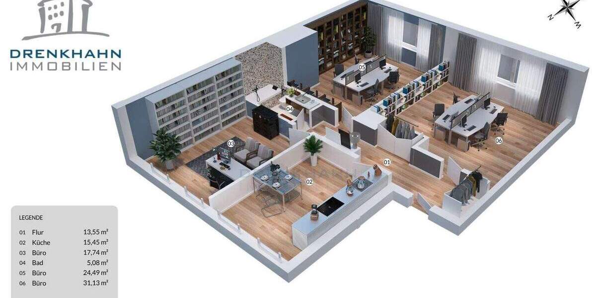 Gewerbeobjekt Rostock Kröpeliner Tor-Vorstadt - 3 Zimmer, 107 m&sup2;, 386.784&euro; | Angebot:22901729