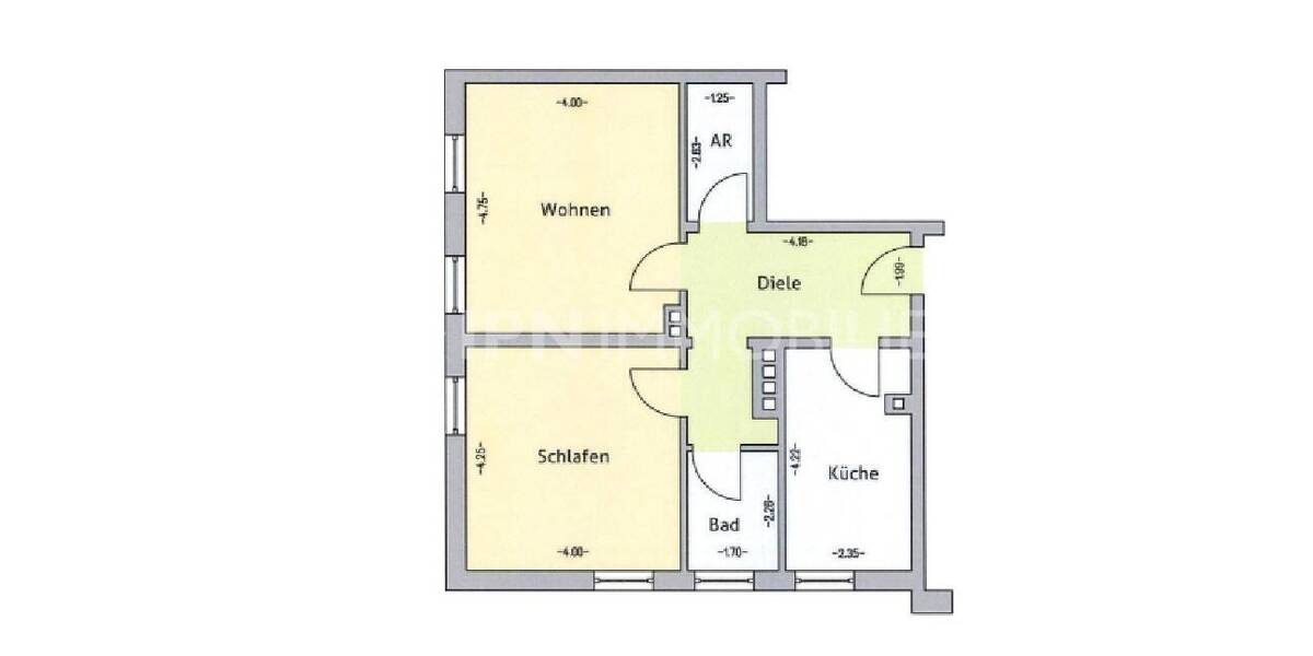 Etagenwohnung Rostock / Reutershagen Reutershagen - 2 Zimmer, 60 m&sup2;, 720&euro; | Angebot:26744876