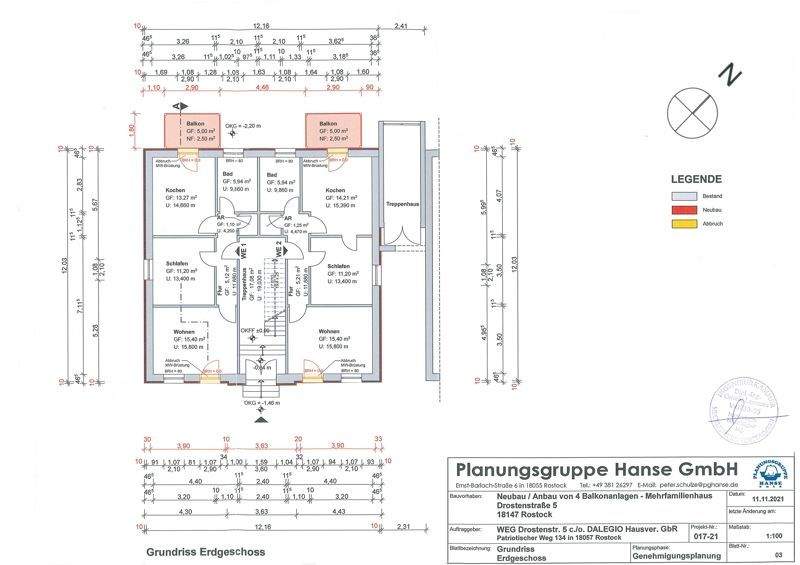 Etagenwohnung Rostock / Gehlsdorf Gehlsdorf - 2 Zimmer, 55 m&sup2;, 170.000&euro; | Angebot:25748778