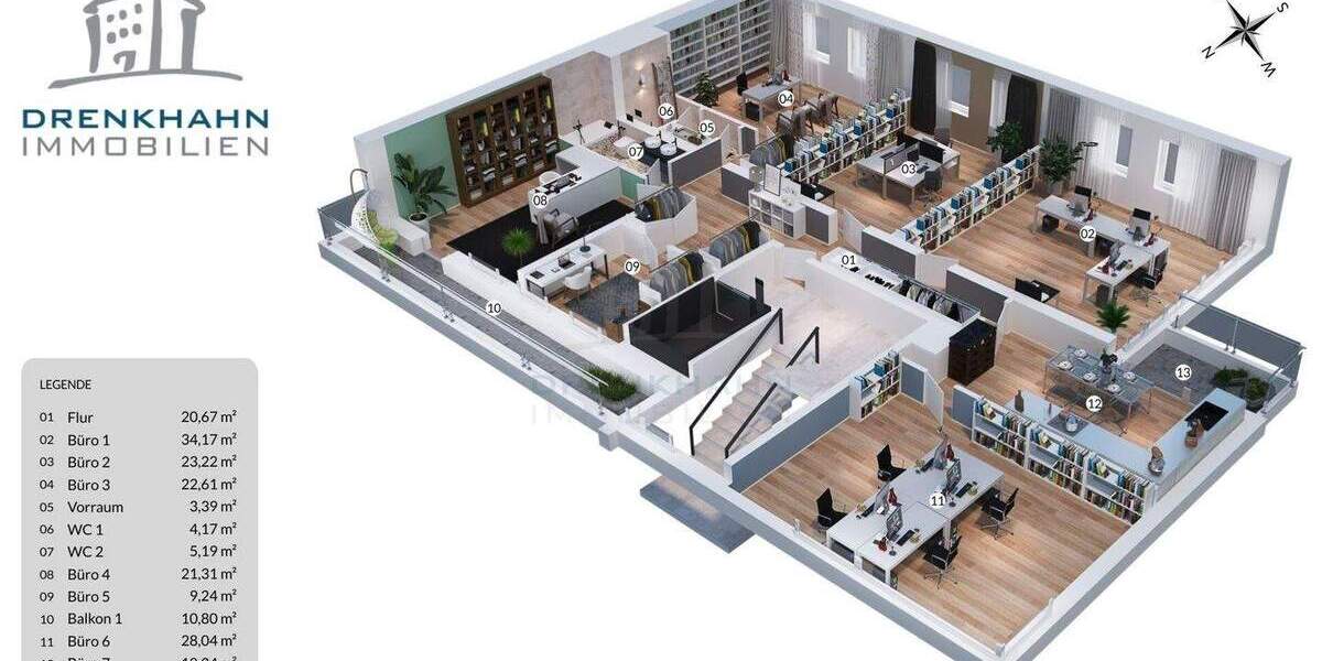 Gewerbeobjekt Rostock Kröpeliner Tor-Vorstadt - 6 Zimmer, 204 m&sup2;, 591.000&euro; | Angebot:25666999