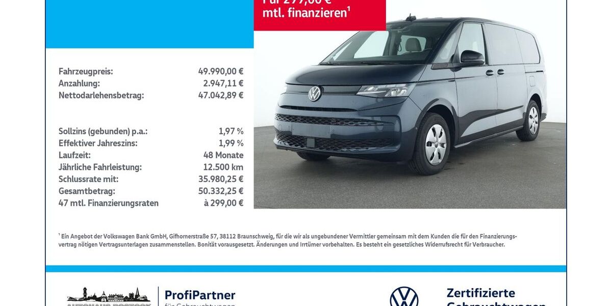 VW T7 Multivan 19.000 km 49.990 &euro; Rostock 18146