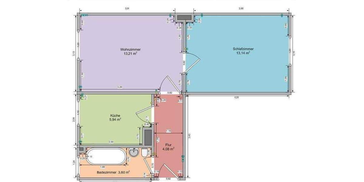 Etagenwohnung Rostock Reutershagen - 2 Zimmer, 40 m&sup2;, 130.000&euro; | Angebot:25705718