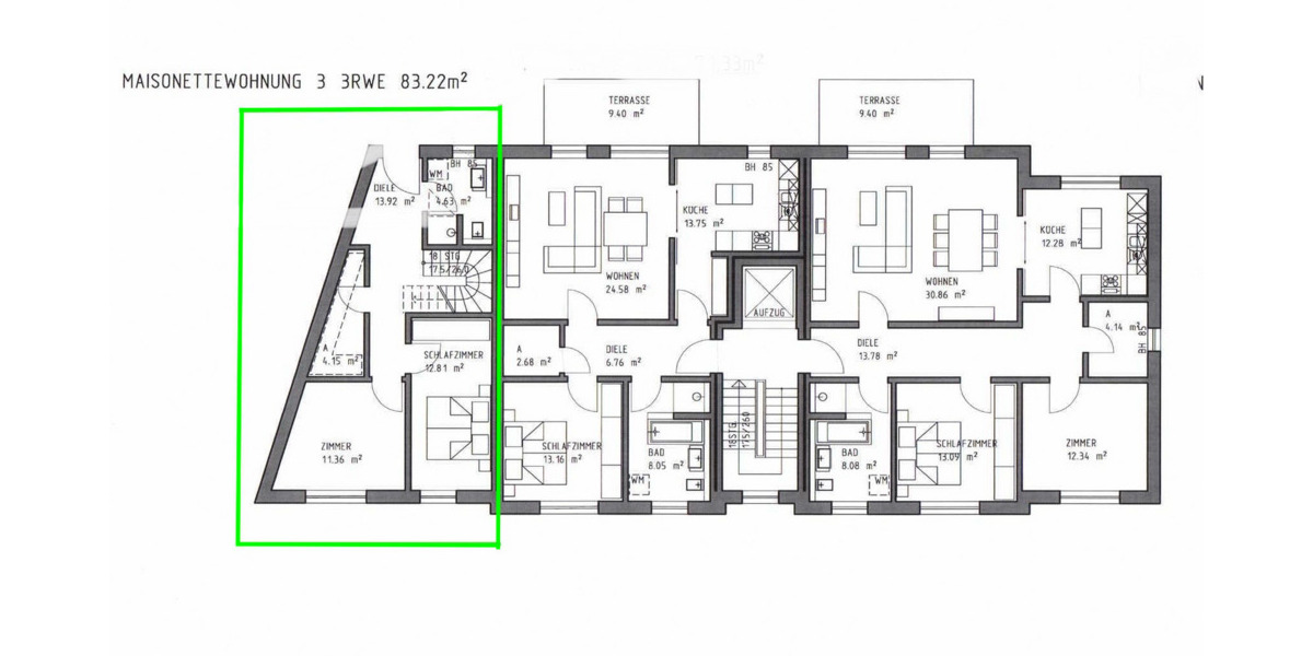 Etagenwohnung Bad Doberan - 3 Zimmer, 83 m&sup2;, 1.200&euro; | Angebot:24609411