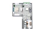 Etagenwohnung Rostock Südstadt - 2 Zimmer, 50 m&sup2;, 960&euro; | Angebot:26879173