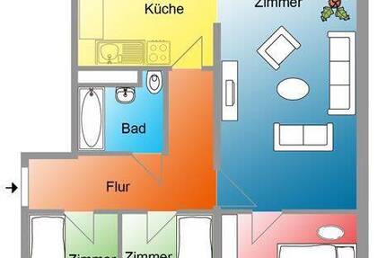 Wohnung Rostock Groß Klein - 4 Zimmer, 75 m&sup2;, 452&euro; | Angebot:26786958