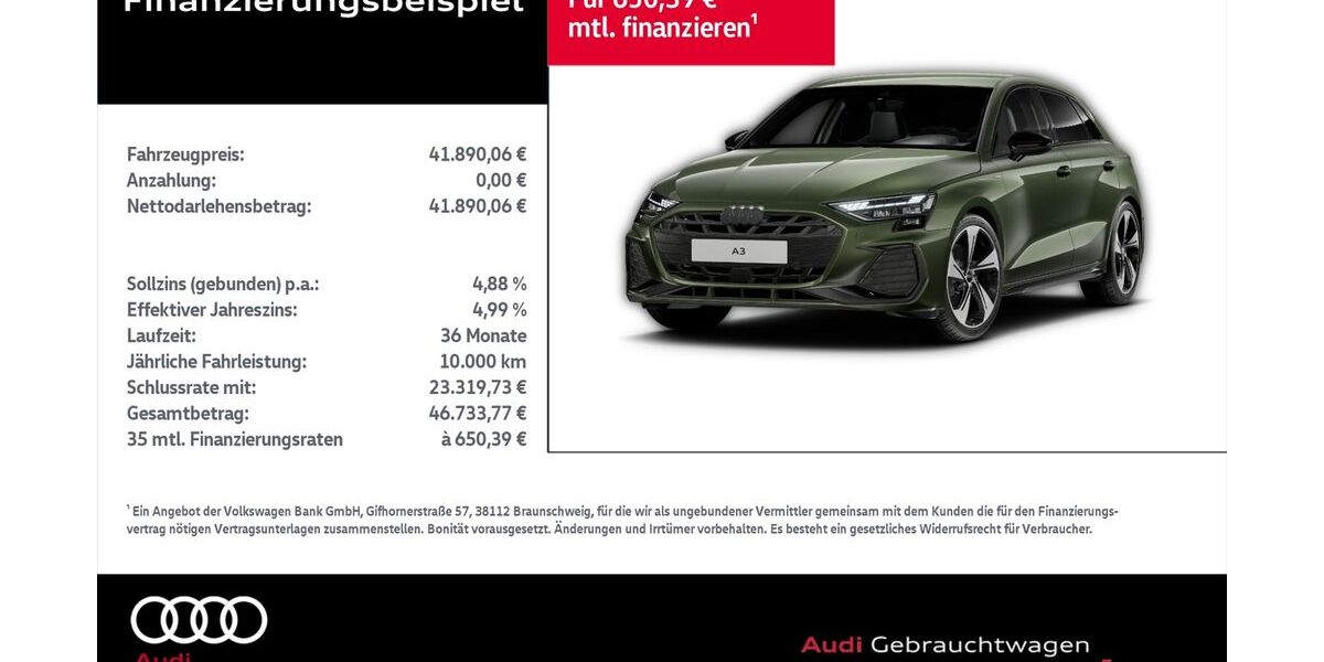 Audi A3 16.308 km 41.890 &euro; Rostock 18059