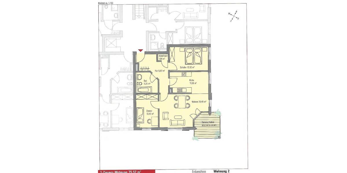 Etagenwohnung Graal-Müritz Müritz - 3 Zimmer, 75 m&sup2;, 344.000&euro; | Angebot:26155115