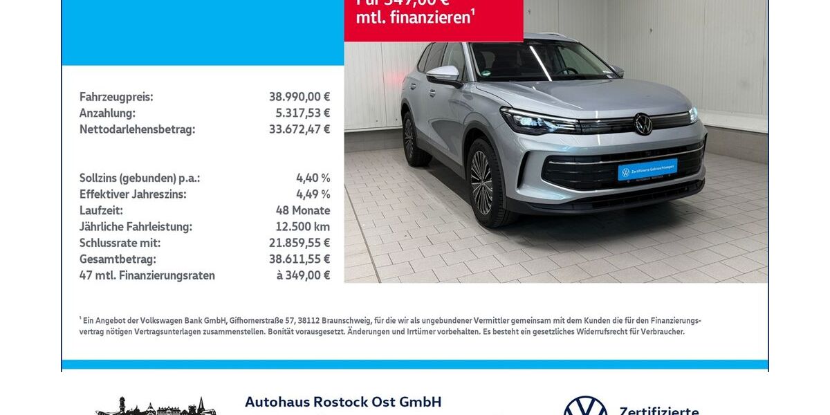 VW Tiguan 17.900 km 38.990 &euro; Rostock 18146