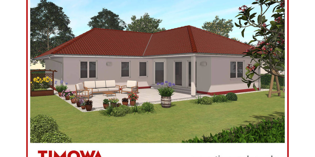 Winkelbungalow mit überdachter Terrasse inkl. ca. 702m² Bauplatz 5 zimmer