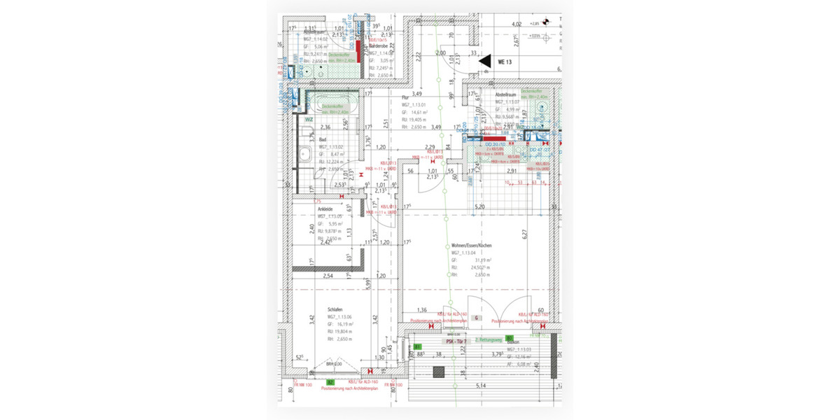 Etagenwohnung Rostock Hohe Düne - 2 Zimmer, 88 m&sup2;, 1.140&euro; | Angebot:25156055