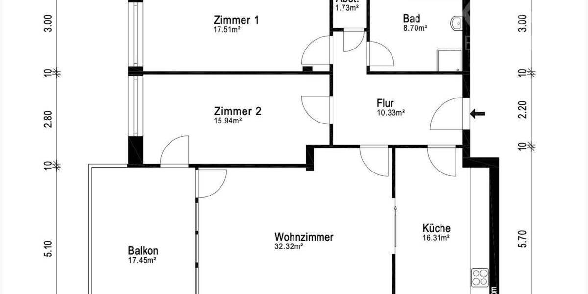 Etagenwohnung Rostock Kröpeliner Tor-Vorstadt - 3 Zimmer, 111 m&sup2;, 748.000&euro; | Angebot:24034122
