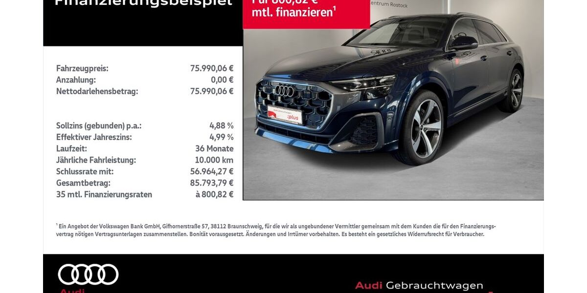 Audi Q8 18.853 km 75.990 &euro; Rostock 18059