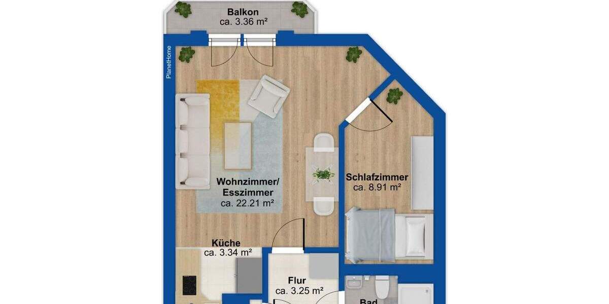 Etagenwohnung Rostock Seebad Warnemünde - 2 Zimmer, 44 m&sup2;, 320.000&euro; | Angebot:25728383
