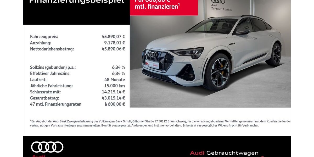 Audi e-tron 24.200 km 45.890 &euro; Rostock 18059