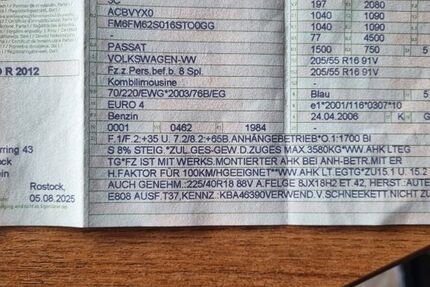 VW Passat 209.431 km 5.000 € Rostock 18055