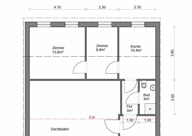 Dachgeschoßwohnung Rostock Hansaviertel - 2 Zimmer, 41 m&sup2;, 450&euro; | Angebot:26635656