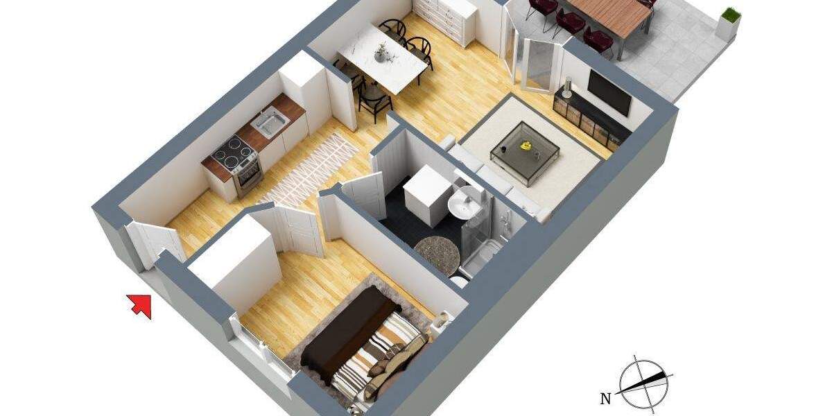 Etagenwohnung Graal-Müritz Müritz - 2 Zimmer, 43 m&sup2;, 148.000&euro; | Angebot:25850476