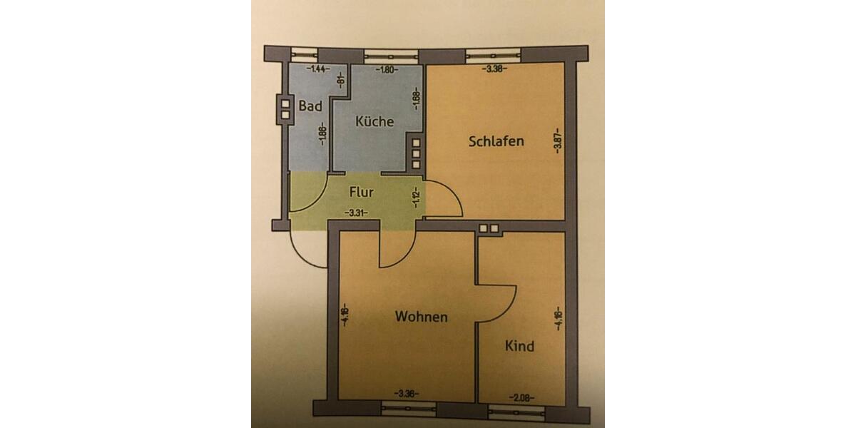 Etagenwohnung Lambrechtshagen - 3 Zimmer, 48 m&sup2;, 600&euro; | Angebot:26350926
