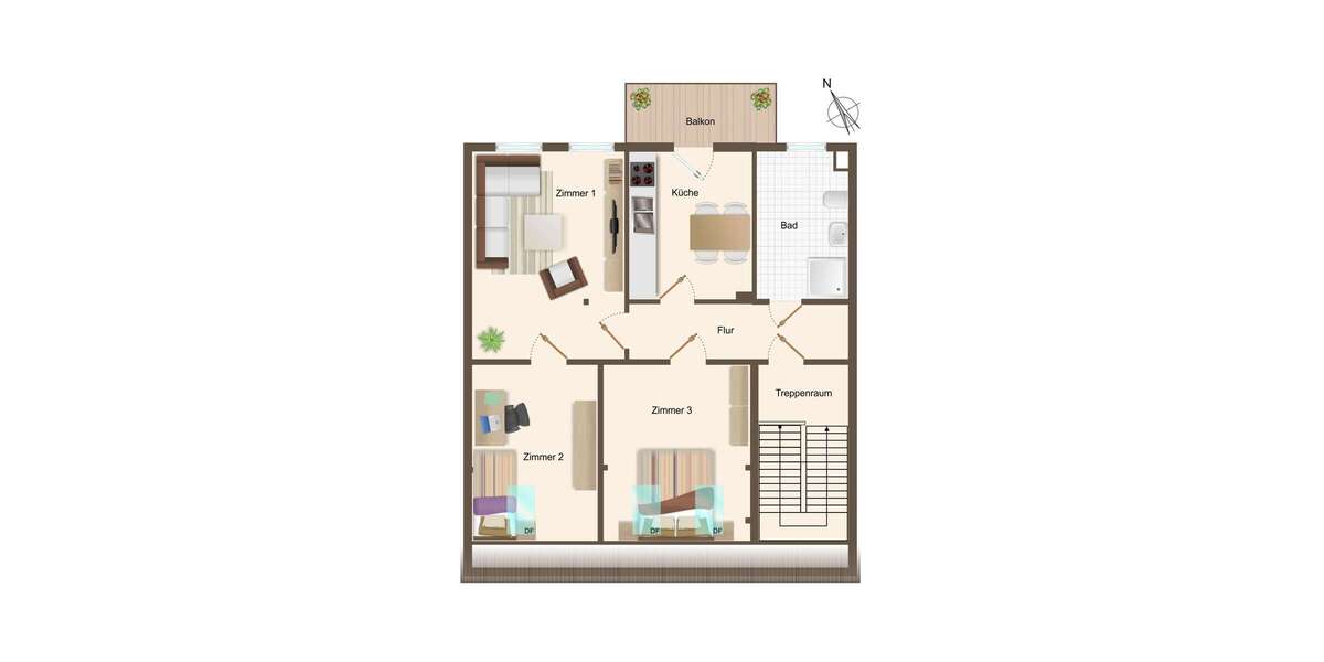 Etagenwohnung Rostock - 3 Zimmer, 78 m&sup2;, 342.000&euro; | Angebot:25139195