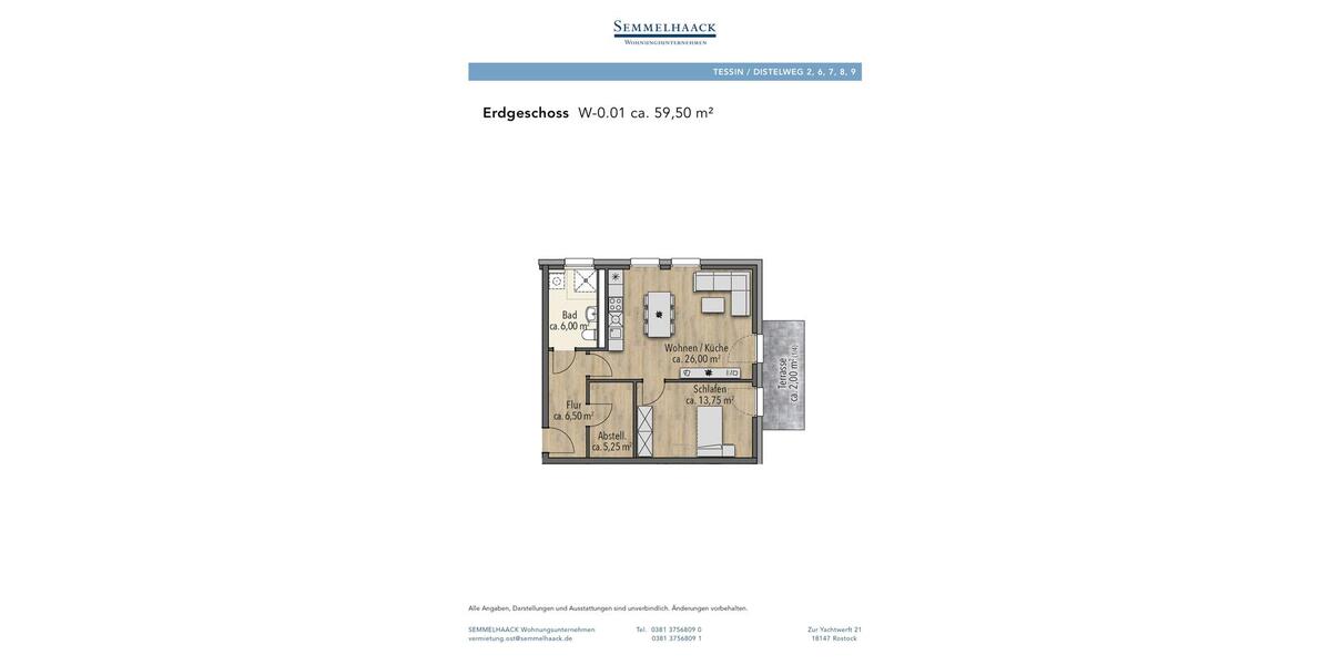 Etagenwohnung Tessin - 2 Zimmer, 60 m&sup2;, 712&euro; | Angebot:25921576