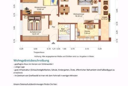 Wohnung Marlow - 3 Zimmer, 60 m&sup2;, 600&euro; | Angebot:25151323