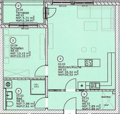 Etagenwohnung Rostock Gehlsdorf - 2 Zimmer, 66 m&sup2;, 830&euro; | Angebot:26251262