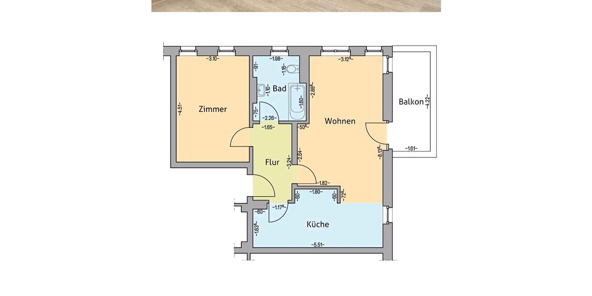 Etagenwohnung Rostock Groß-Klein - 2 Zimmer, 57 m&sup2;, 797&euro; | Angebot:26287696