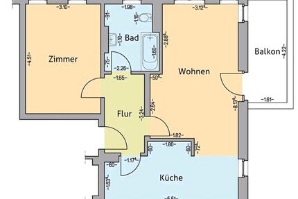 Wohnung Rostock Groß-Klein - 2 Zimmer, 57 m&sup2;, 797&euro; | Angebot:26287696