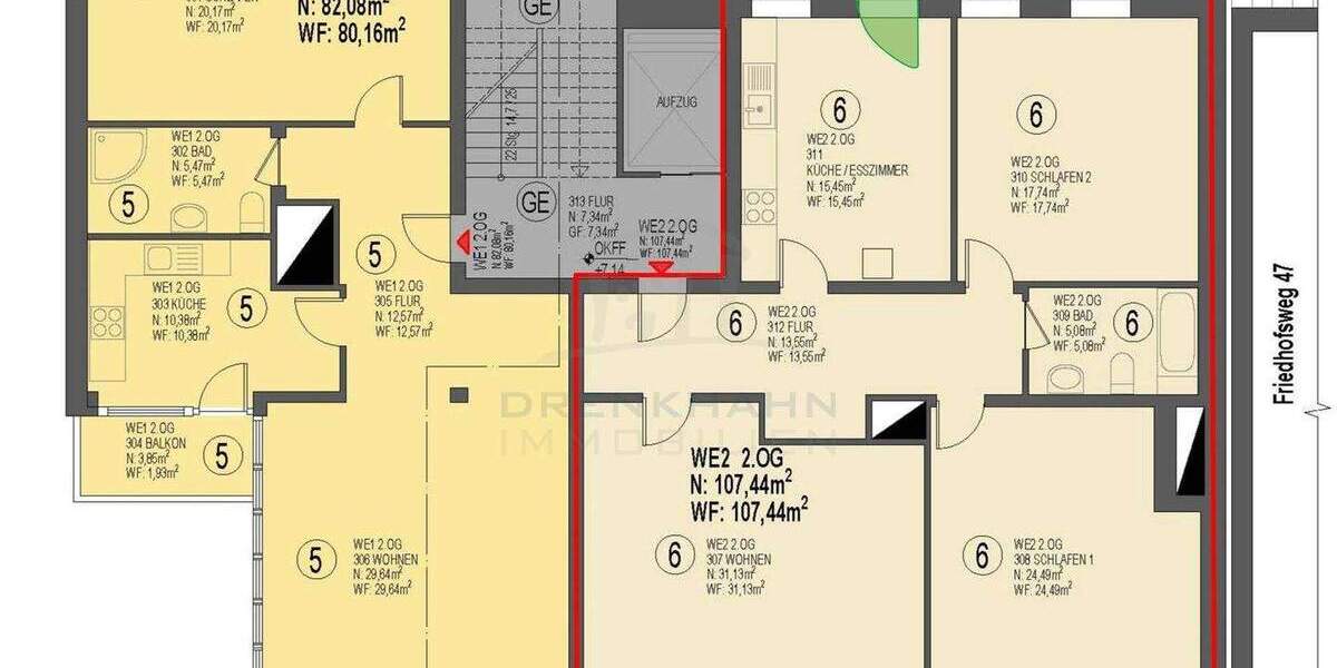 Etagenwohnung Rostock Kröpeliner Tor-Vorstadt - 3 Zimmer, 107 m&sup2;, 373.430&euro; | Angebot:25769889