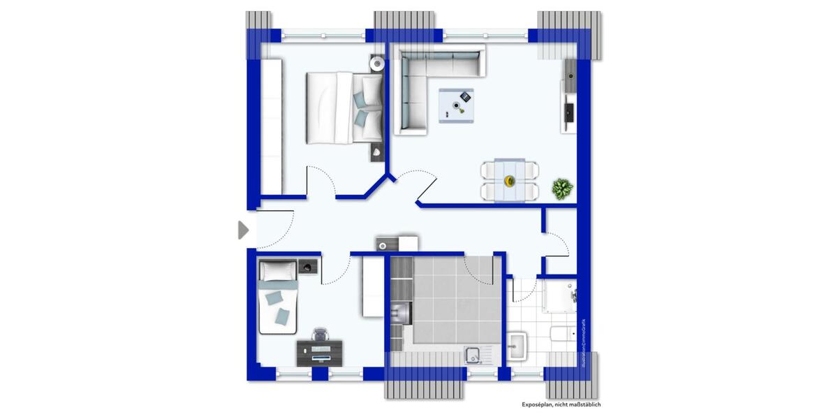Dachgeschoßwohnung Bützow - 3 Zimmer, 75 m&sup2;, 590&euro; | Angebot:25269646