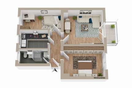 Wohnung Dummerstorf - 3 Zimmer, 59 m&sup2;, 99.000&euro; | Angebot:26480124
