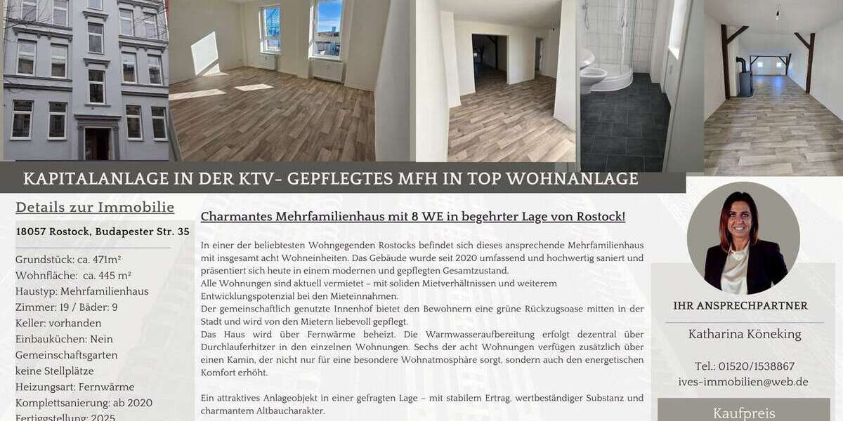 Einfamilienhaus Rostock Hansaviertel - 19 Zimmer, 455 m&sup2;, 1.250.000&euro; | Angebot:27260746