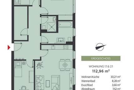 Wohnung Bentwisch - 4 Zimmer, 113 m&sup2;, 435.000&euro; | Angebot:26836715