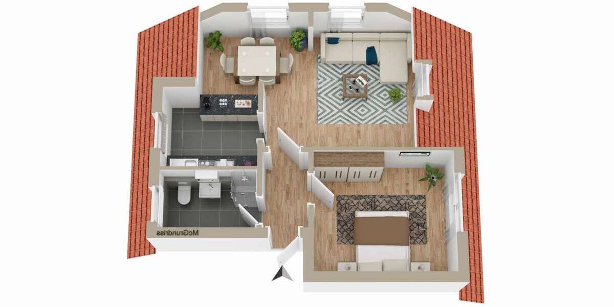 Etagenwohnung Dummerstorf - 2 Zimmer, 46 m&sup2;, 70.000&euro; | Angebot:26480125