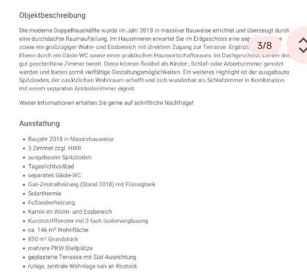 Doppelhaushälfte Bentwisch - 5 Zimmer, 146 m&sup2;, 355.000&euro; | Angebot:26517548