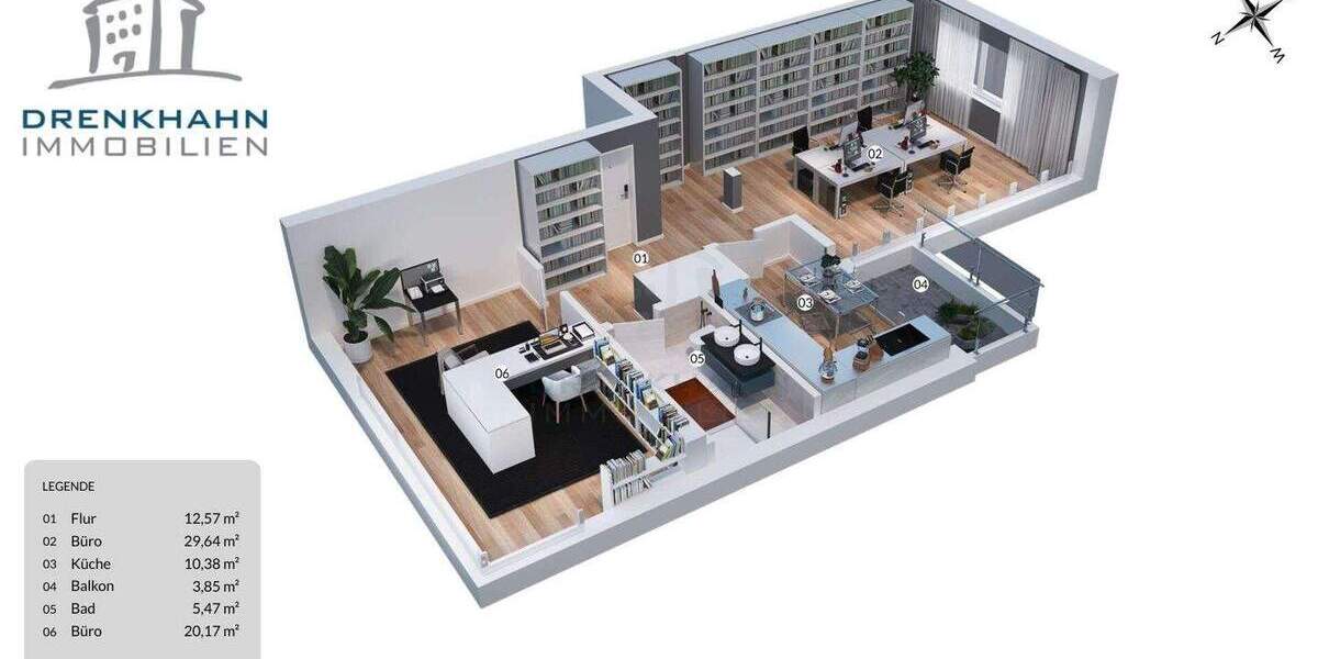 Gewerbeobjekt Rostock Kröpeliner Tor-Vorstadt - 2 Zimmer, 82 m&sup2;, 288.576&euro; | Angebot:22901734