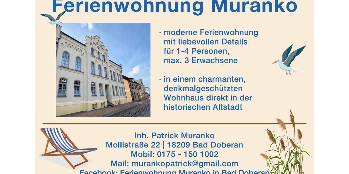 Ferienimmobilie Bad Doberan - 70&euro; | Angebot:25861297