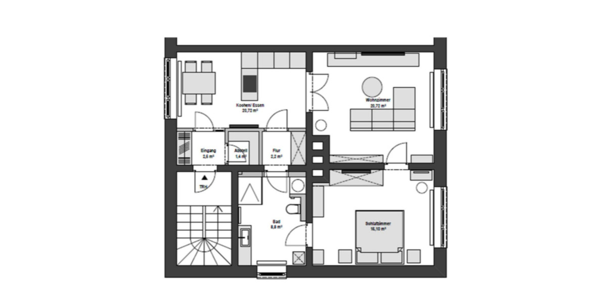 Etagenwohnung Kühlungsborn - 2 Zimmer, 71 m&sup2;, 934&euro; | Angebot:25893425
