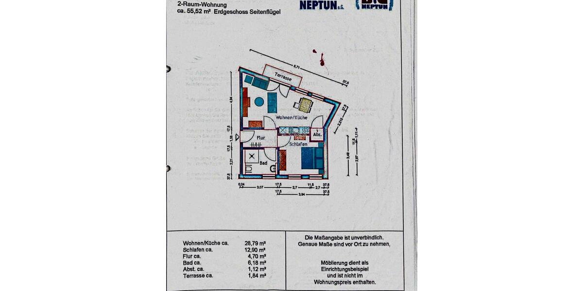 Erdgeschoßwohnung Rostock - 1 Zimmer, 56 m&sup2;, 1.300&euro; | Angebot:25382112