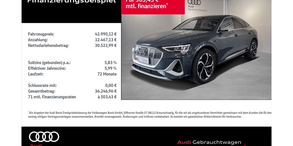 Audi e-tron 42.146 km 38.890 &euro; Rostock 18059