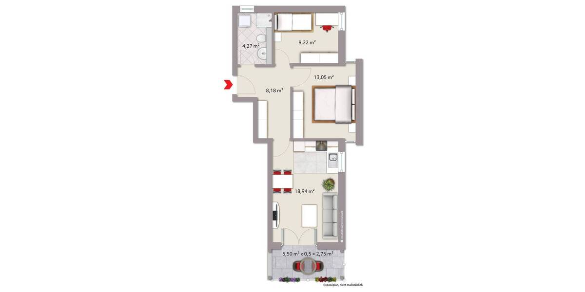 Etagenwohnung Graal-Müritz Müritz - 3 Zimmer, 56 m&sup2;, 259.000&euro; | Angebot:26541240