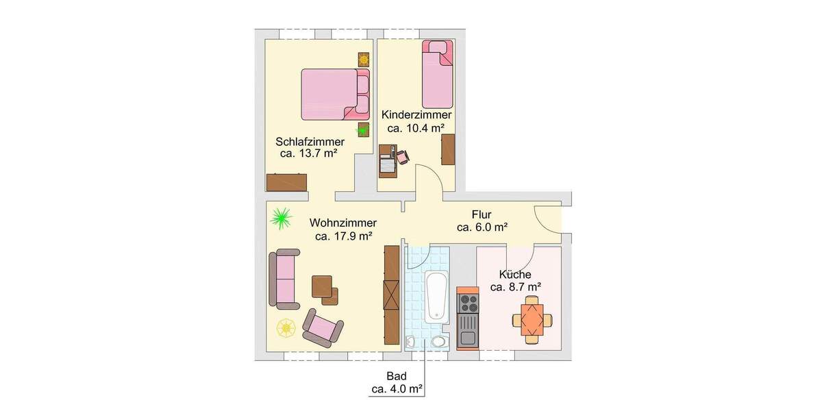 Direkt einziehen! Frisch renovierte kleine 3 Zimmer-Wohnung mit separater Küche und Tageslichtbad 3 zimmer