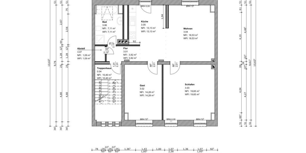Etagenwohnung Rostock Hohe Düne - 3 Zimmer, 79 m&sup2;, 1.200&euro; | Angebot:24572146
