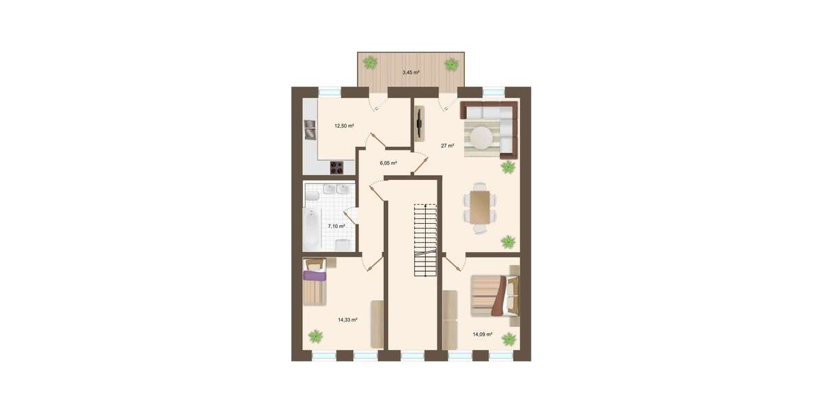 Etagenwohnung Rostock Hansaviertel - 3 Zimmer, 85 m&sup2;, 389.000&euro; | Angebot:23742514