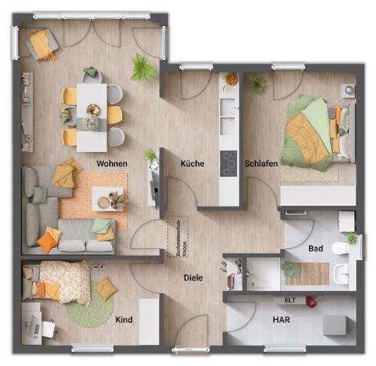 Bungalow Bützow Horst - 3 Zimmer, 76 m&sup2;, 188.650&euro; | Angebot:26036843