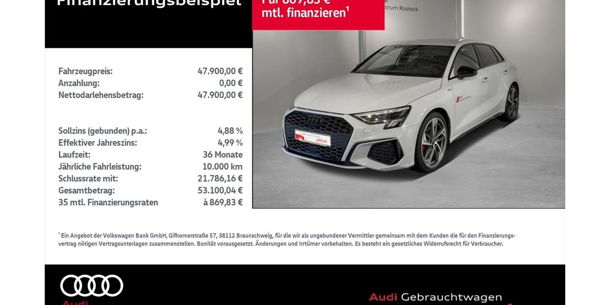 Audi A3 51.063 km 47.900 &euro; Rostock 18059