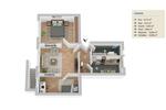 Etagenwohnung Sanitz - 3 Zimmer, 55 m&sup2;, 715&euro; | Angebot:26675543