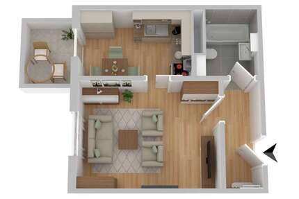 Wohnung zum Mieten in Rostock 355 € 33.44 m² 1 zimmer