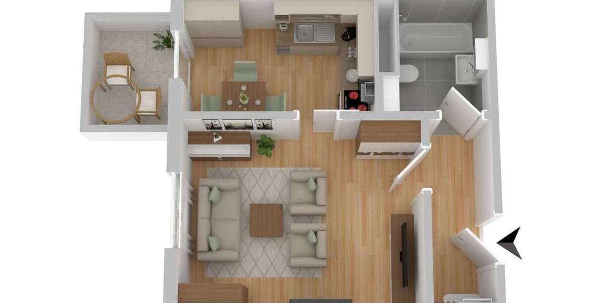 Wohnung zum Mieten in Rostock 355 € 33.44 m² 1 zimmer